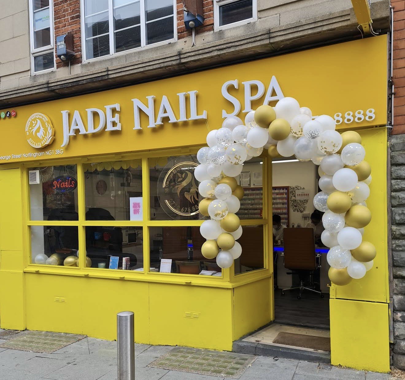 Jade Nail Spa storefront on George Street Nottingham